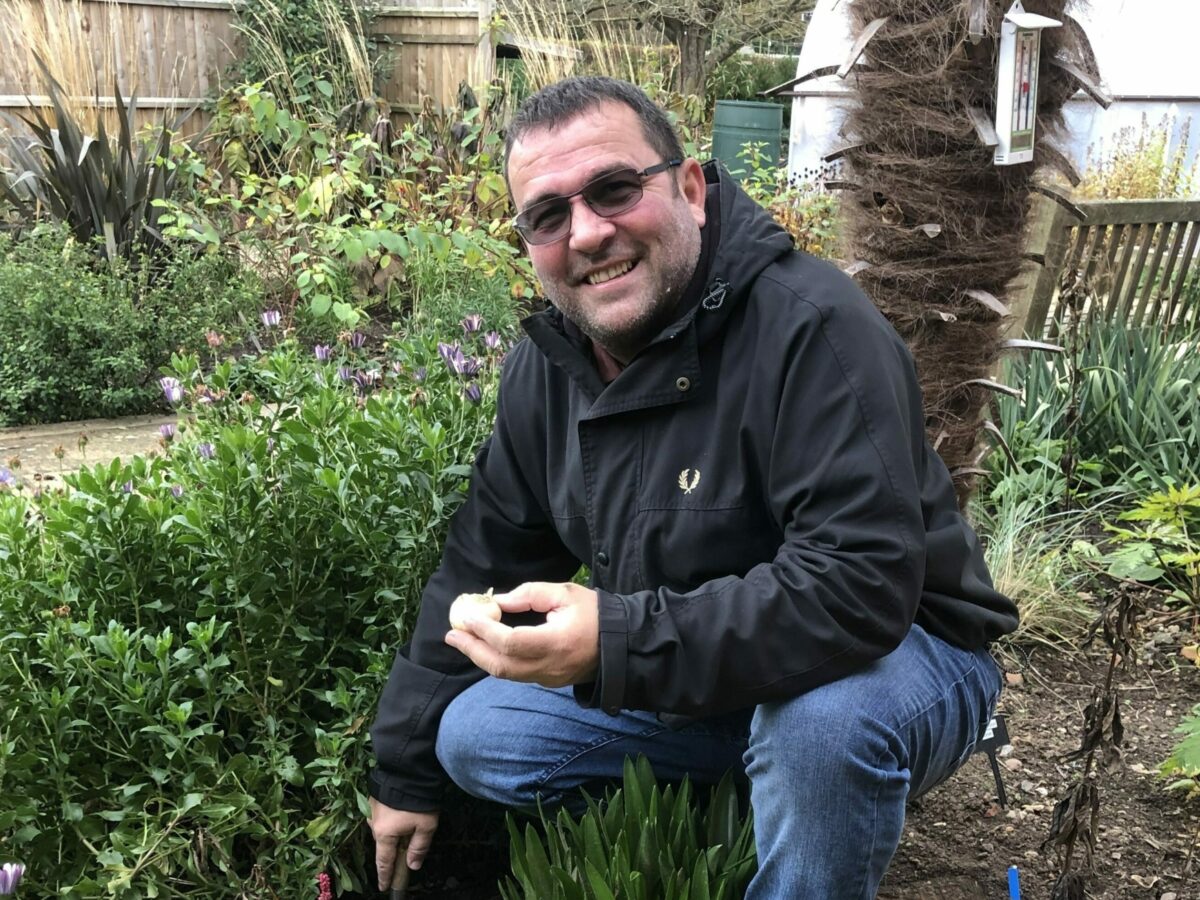 Chris Collins in his winter garden